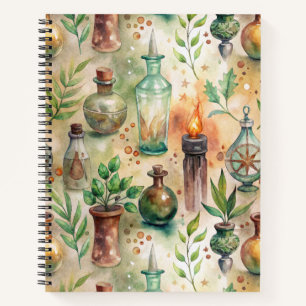 Vintage Apothecary Bottles Pattern (5) Notebook