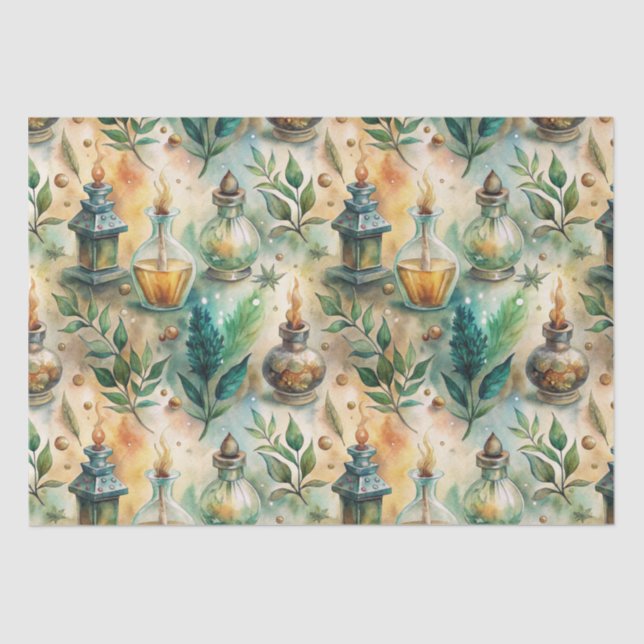 Vintage Apothecary Bottles Pattern (5) Tissue Paper (Front)