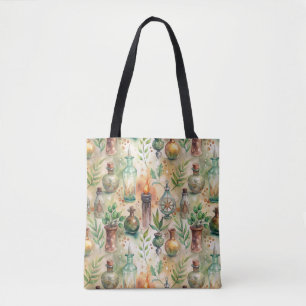 Vintage Apothecary Bottles Pattern (5) Tote Bag