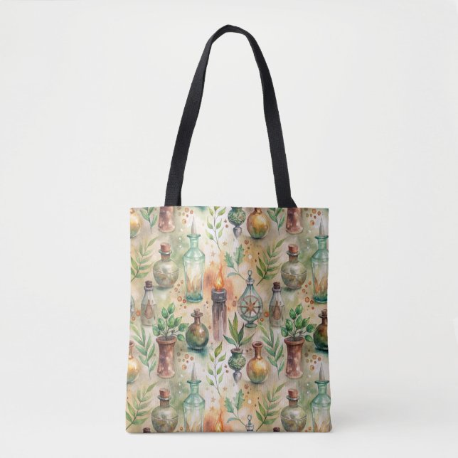 Vintage Apothecary Bottles Pattern (5) Tote Bag (Front)