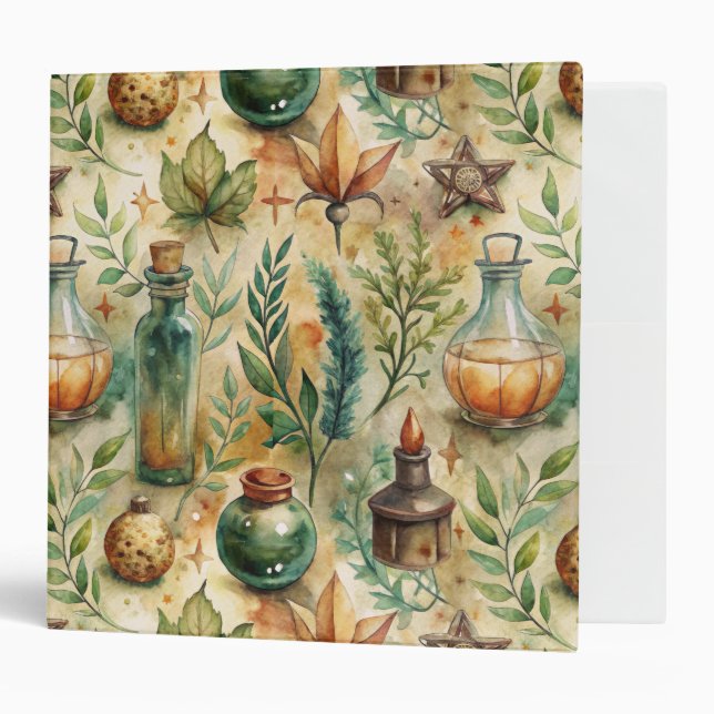Vintage Apothecary Bottles Pattern (6) Binder (Front/Inside)