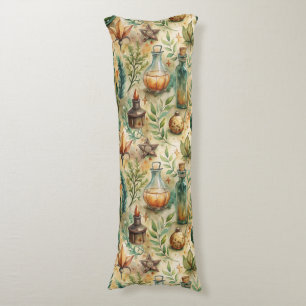 Vintage Apothecary Bottles Pattern (6) Body Pillow