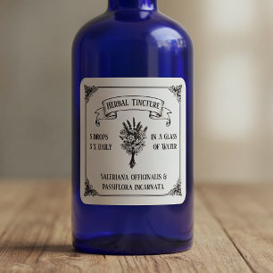 Vintage Apothecary Herbal Tincture Branding Square Sticker