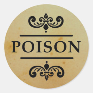 Vintage Apothecary Poison Halloween Stickers Label