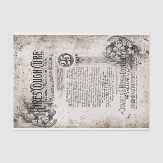 Vintage apothecary tissue paper (Front)