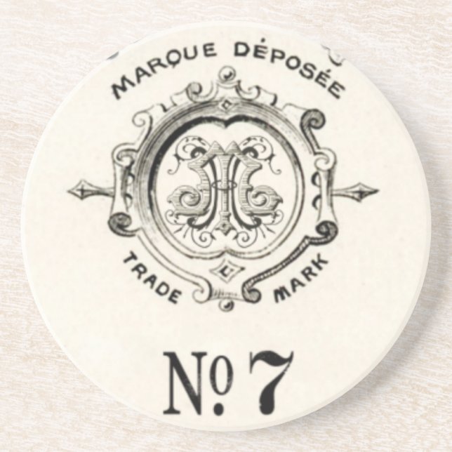 Vintage Apothecary Trade Mark, Number 7 Coaster (Front)