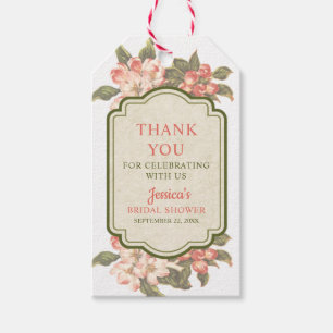 Vintage Apple Blossom Bridal Shower Gift Tag