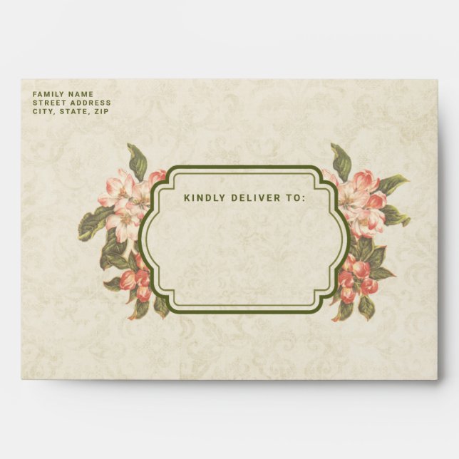 Vintage Apple Blossom Envelope (Front)