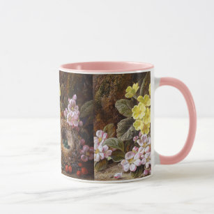 Vintage Apple Blossom Primroses and Bird's Nest Mug