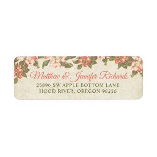 Vintage Apple Blossom   Return Address