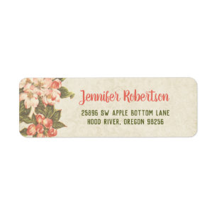 Vintage Apple Blossom   Return Address