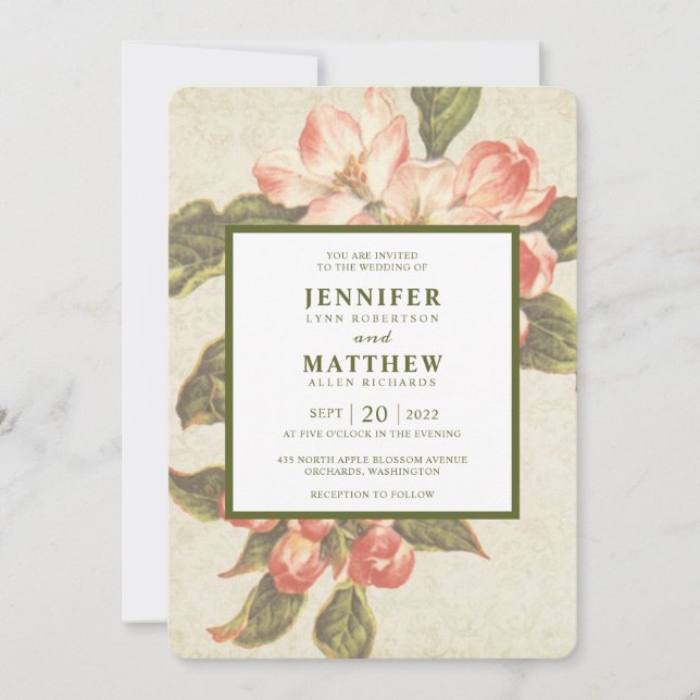 Vintage Apple Blossom | Wedding Invitation (Front)