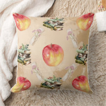 Vintage Apple & Book Pattern – Cozy Fall Vibe