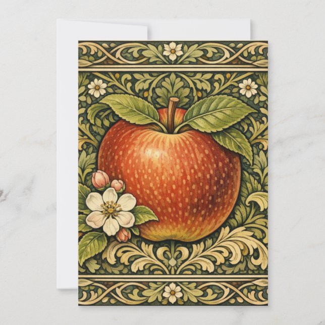Vintage apple painting  invitation (Front)