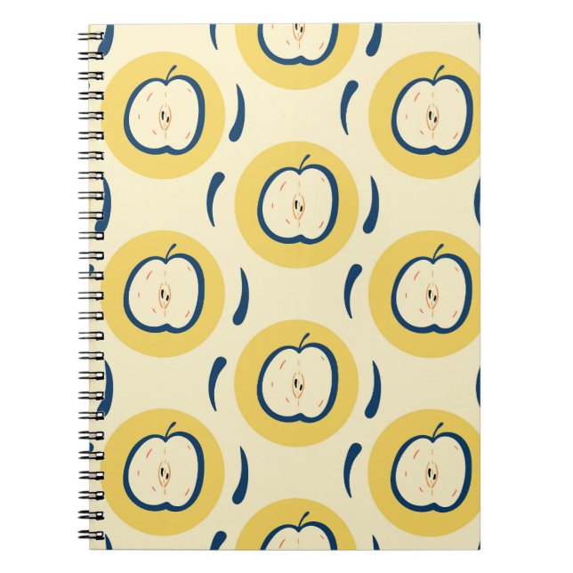 Vintage Apple Pattern: Classic Wallpaper Notebook (Front)