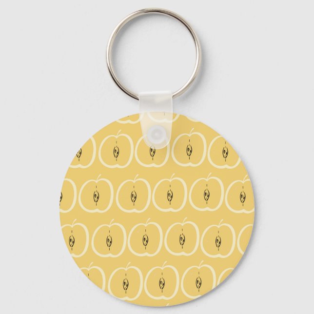 Vintage Apple Pattern: Wallpaper Design. Keychain (Front)