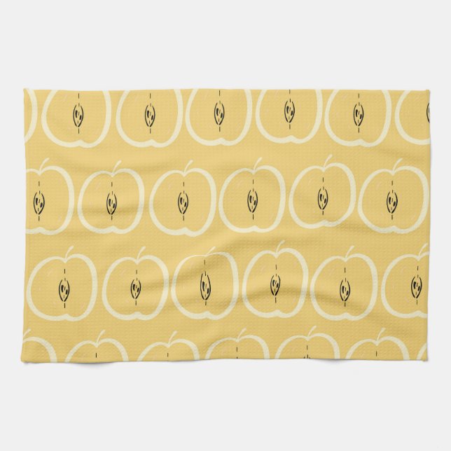 Vintage Apple Pattern: Wallpaper Design. Kitchen Towel (Horizontal)