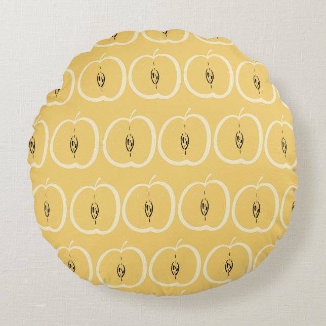 Vintage Apple Pattern: Wallpaper Design. Round Pillow (Front)