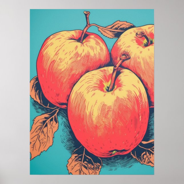 Vintage Apple Trio Poster (Front)