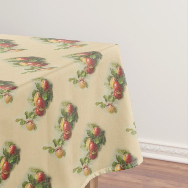 Vintage apples diagonal pattern tablecloth (In Situ)