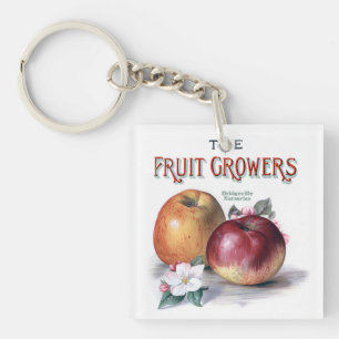 Vintage Apples with Flowers The Fruit Growers Keychain