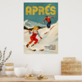 Vintage Apres Ski Pinup Art Poster (Kitchen)