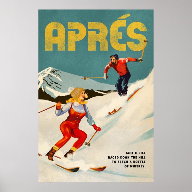 Vintage Apres Ski Pinup Art Poster (Front)