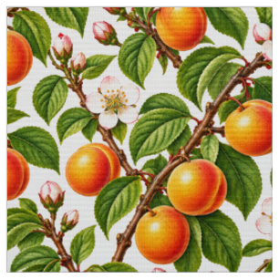 Vintage Apricot Botanical Floral Pattern Fabric