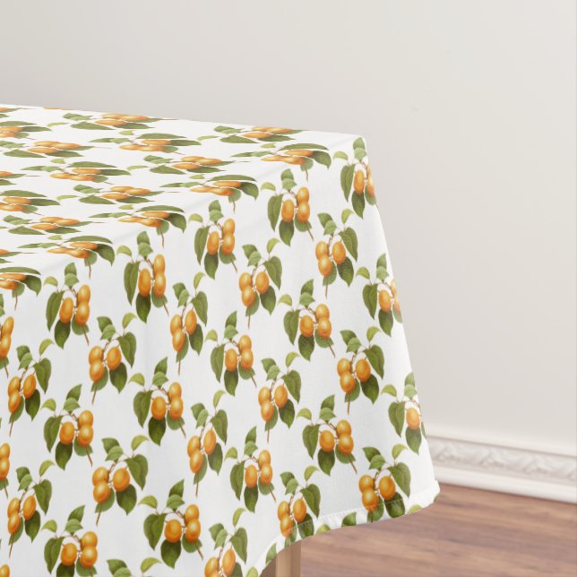 Vintage Apricot Fruit Pattern Rectangle Tablecloth (In Situ)