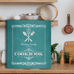 Vintage Aqua Chalkboard Family Cookbook Binder<br><div class="desc">A fun,  vintage chalkboard look for this personalized family cookbook binder.</div>