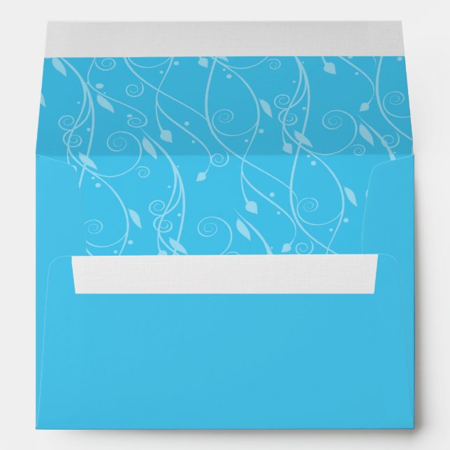 Vintage Aqua Damask Wedding Envelopes (Back (Bottom))