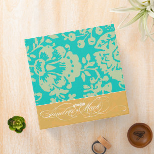 Vintage Aqua Floral Binder