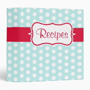 Vintage Aqua Recipe Organizer Kitchen Binder Gift