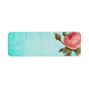 Vintage Aqua with Rose RSVP