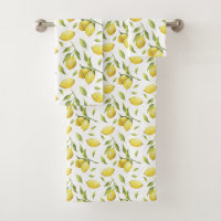 Vintage Aquarelle Lemons et Motif de verdure