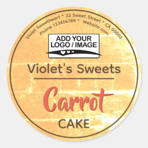 Vintage Aquarelle Orange Cupcake Étiquette