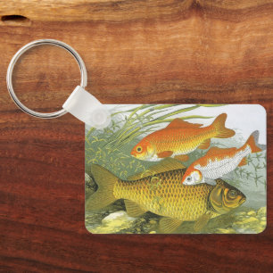 Vintage Aquatic Goldfish Koi Fish, Marine Sea Life Keychain