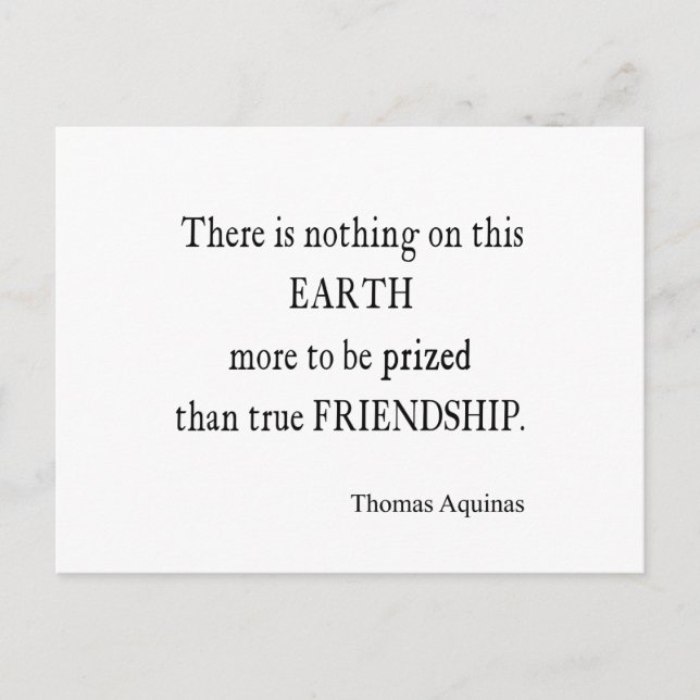 Vintage Aquinas Friendship Inspirational Quote Postcard (Front)