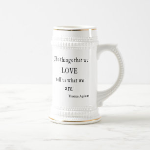 Vintage Aquinas Love Inspirational Quote / Quotes Beer Stein