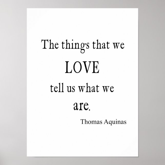 Vintage Aquinas Love Inspirational Quote / Quotes Poster (Front)