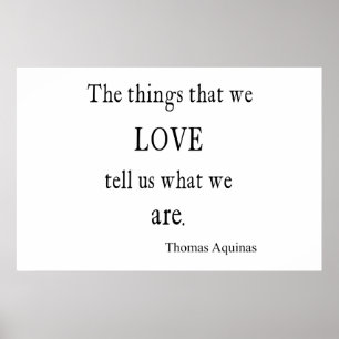 Vintage Aquinas  Love Inspirational Quote / Quotes Poster