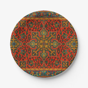 Vintage Arabian Carpet Print Paper Plate