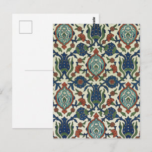 Vintage Arabic Geometric Floral Art Print Postcard