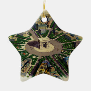 Vintage Arc de Triomphe Paris Ceramic Ornament