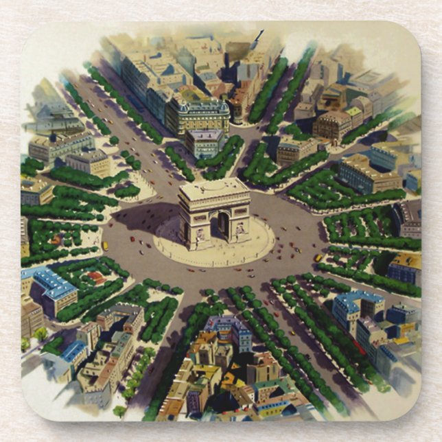 Vintage Arc de Triomphe Paris Coaster (Front)