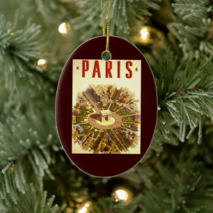 Vintage Arc de Triomphe, Paris, France Travel Art Ceramic Ornament