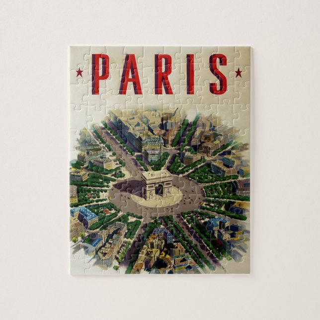 Vintage Arc de Triomphe Paris Jigsaw Puzzle (Vertical)
