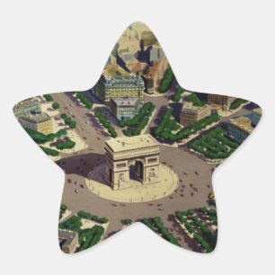Vintage Arc de Triomphe Paris Star Sticker