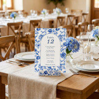 Vintage arch delftware floral table seating chart