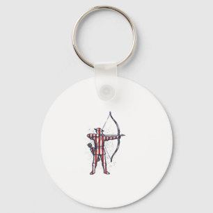 Vintage Archer American Flag Bow Hunting Shirt_1 Keychain